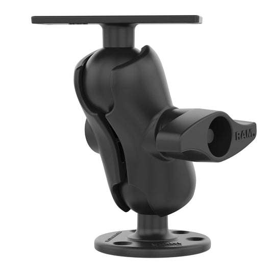 RAM® MOUNT 2.25" BALL MOUNT W/3.68" ROUND BASE & 2" X 5" RECTANGULAR BASE F/HUMMINBIRD HELIX 9, 10 & 12