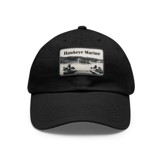 Hawkeye Marine Dad Hat with Leather Patch (Rectangle)