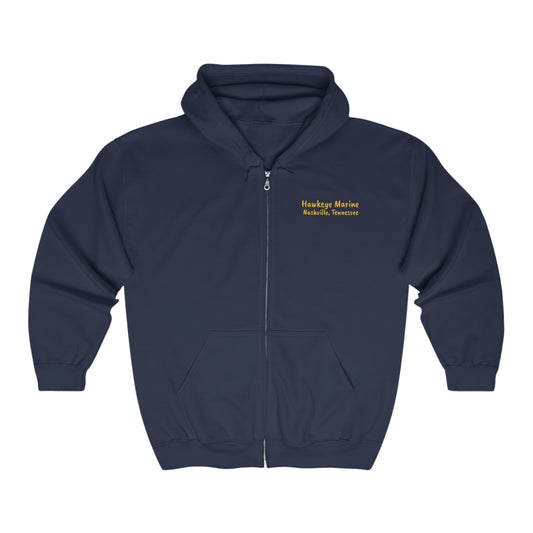 Hawkeye Marine front only Unisex Heavy Blend™ Full Zip Hooded Sweatshirt