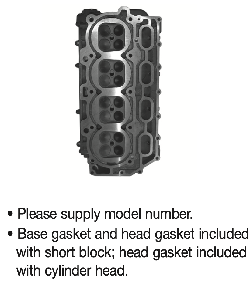 Yamaha F150HP 2.7L 4 Cyl Cylinder Head years 2004-2024
