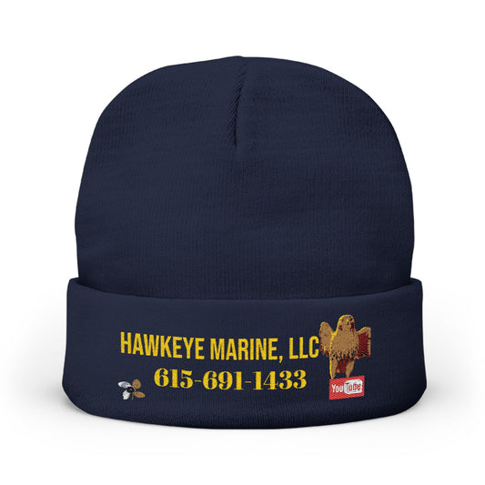 Embroidered Knit Beanie — Hawkeye Marine LLC Logo & Phone Number
