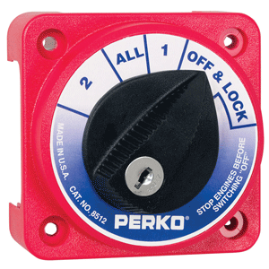 PERKO Compact Medium Duty Battery Selector Switch with KEY LOCK