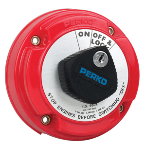 PERKO Medium duty main Battery Disconnect switch with Alternator field disconnect & KEY LOCK