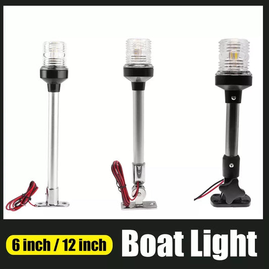 12V Marine Boat Yacht Navigation All Round 360 Degree White LED Fold Down Anchor Light Waterproof Light Boat Accessories