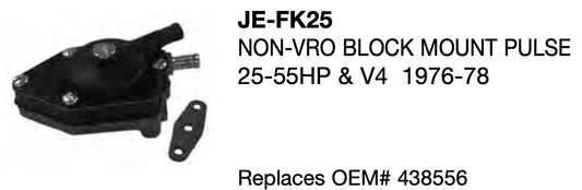 Johnson Evinrude Non-VRO Block mount pulse fuel pump 25-55HP & V4 1976-78 OEM# 438556