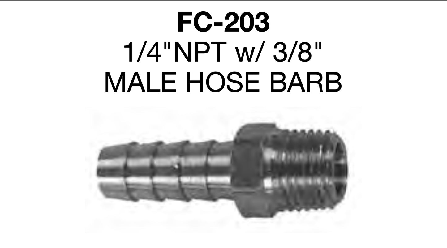 Johnson Evinrude 1/4" NPT with 3/8" male Hose Barb fuel connector 173312