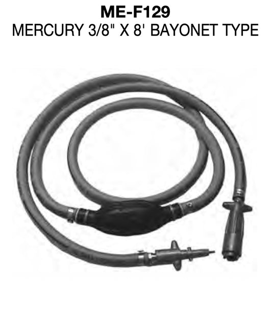 Motor fueraborda Mercury Línea de combustible tipo bayoneta de 3/8" x 8' con conectores y bombilla