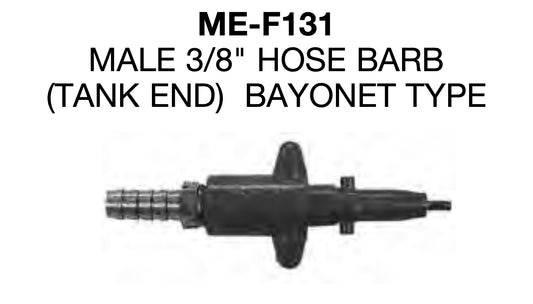 Conector tipo bayoneta de aluminio fundido para manguera de combustible macho Mercury de 3/8" (extremo del tanque). Pieza Mercury n.° 30183A3