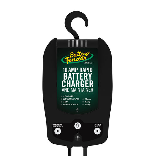Battery Tender Cargador de batería de química seleccionable de 12 V, 10/6/2 A con WiFi [022-0229-DL-WH]