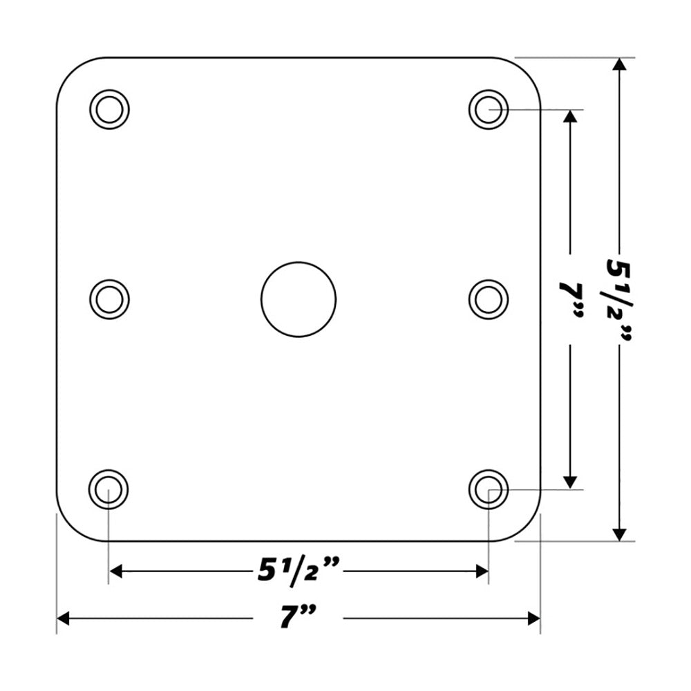 Wise - Placa base KingPin de 7" x 7" solamente [8WD2000-2]