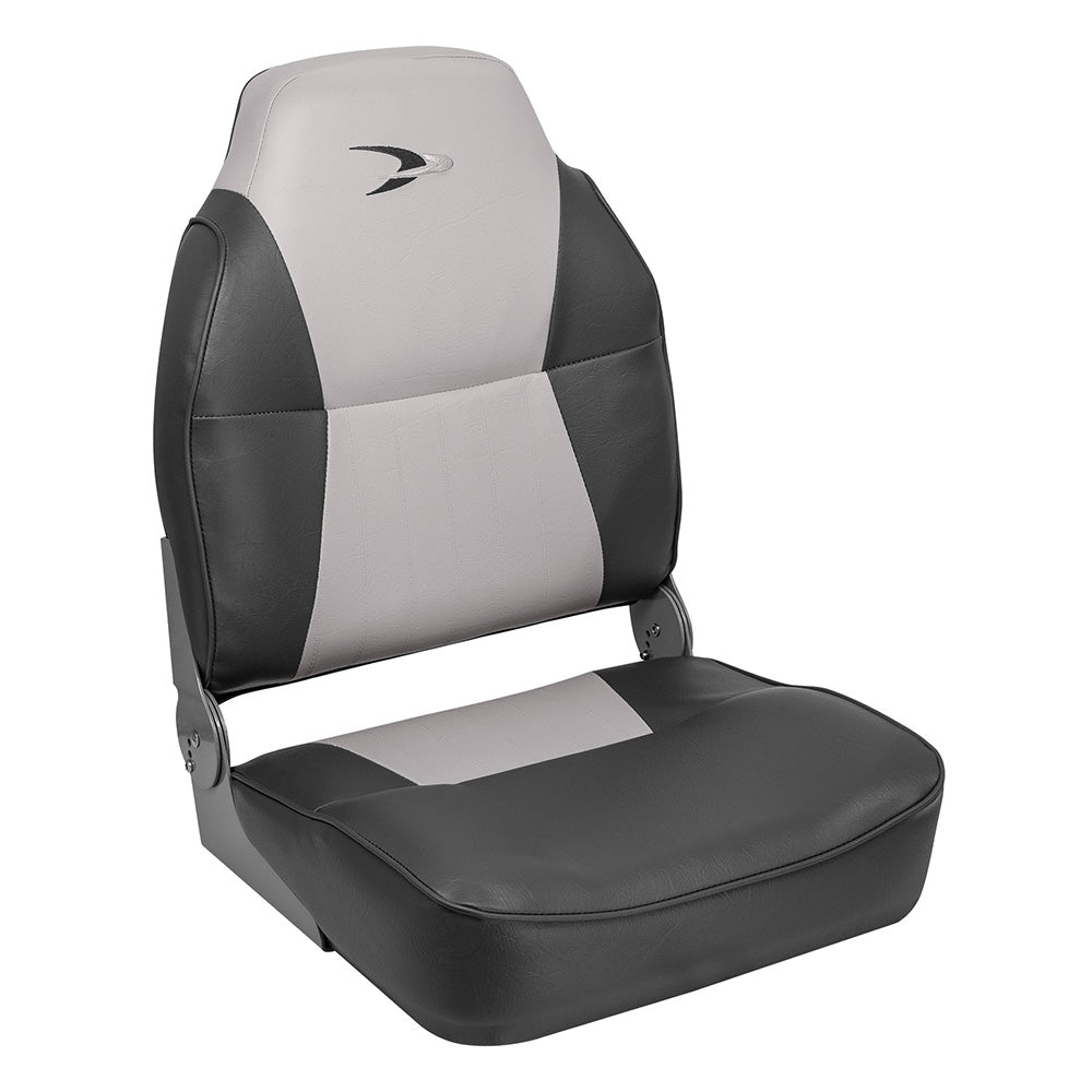 Asiento de pesca con respaldo alto estilo Wise Lund - Gris/Carbón [8WD640PLS-664]