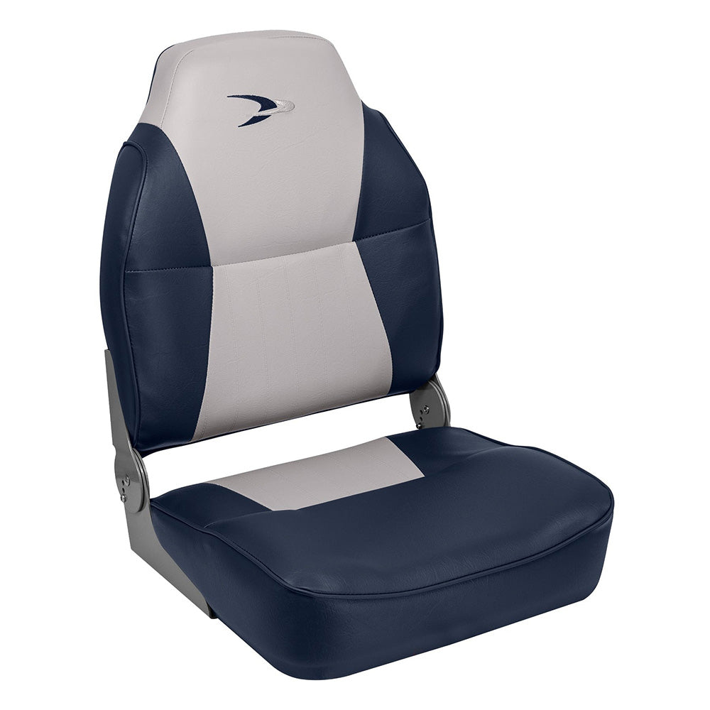 Asiento de pesca con respaldo alto estilo Wise Lund - Gris/Azul marino [8WD640PLS-660]