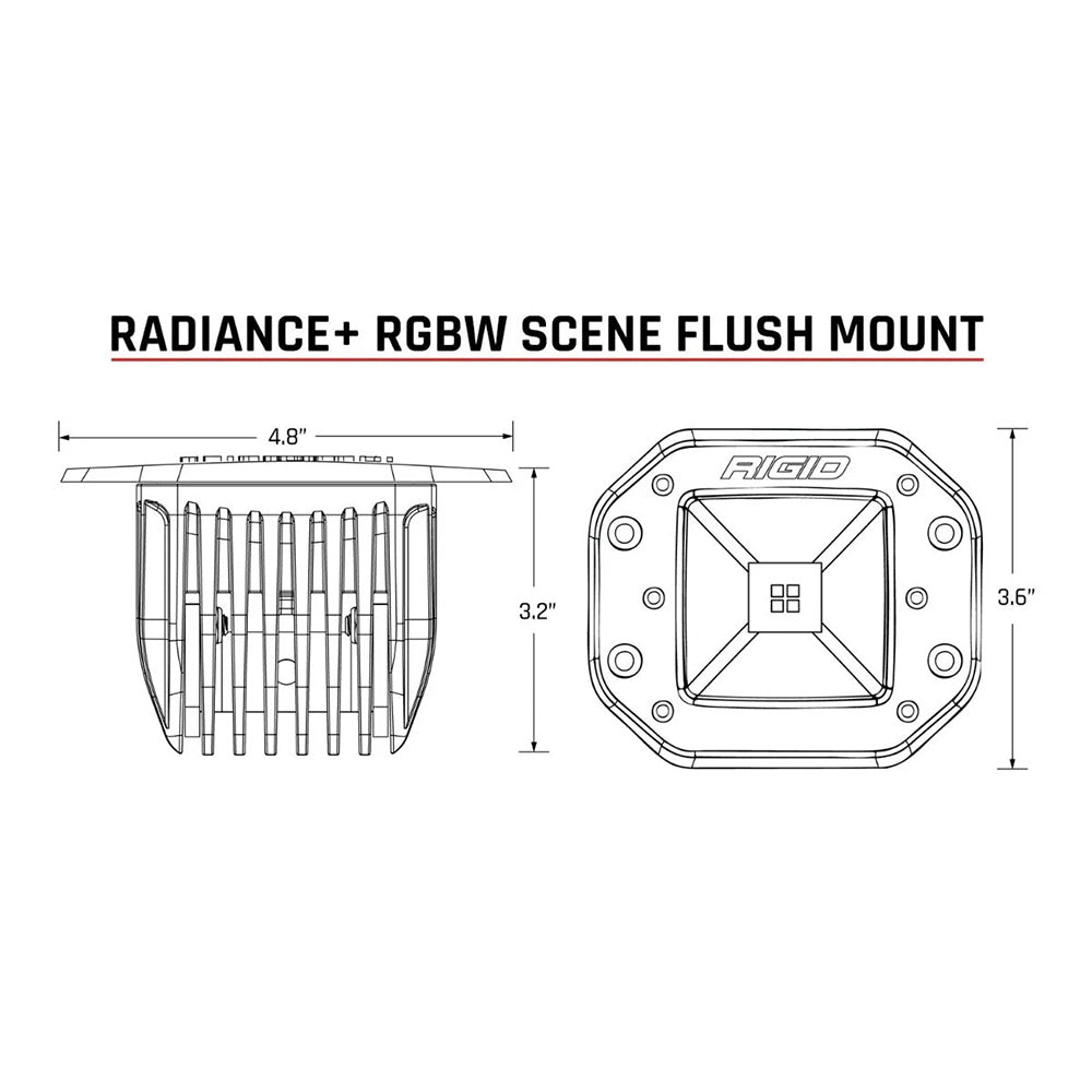 RIGID Industries Radiance Scene - RGBW - Montaje empotrado - Par [682153]