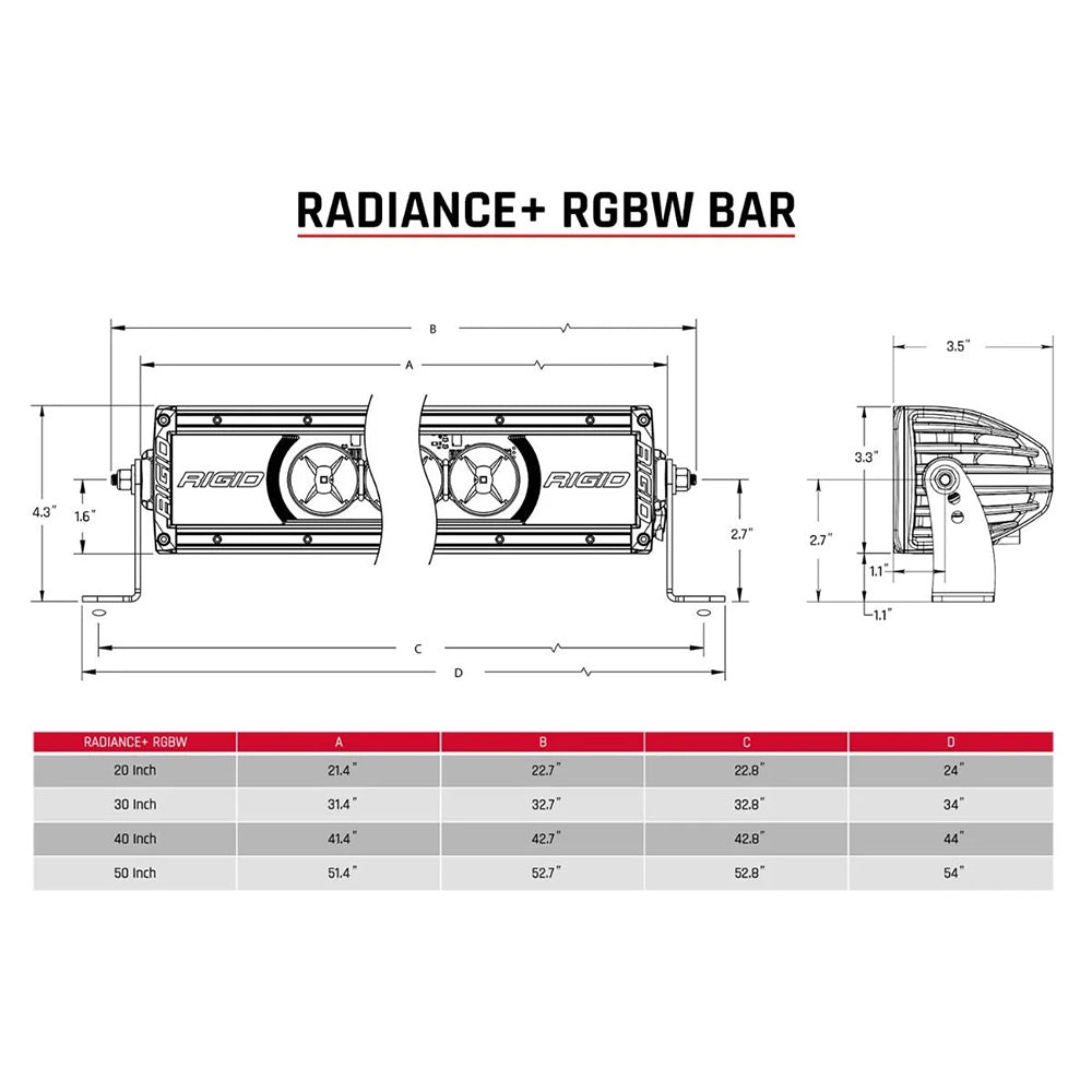 RIGID Industries Radiance + barra de luz de 20" - RGBW [220053]