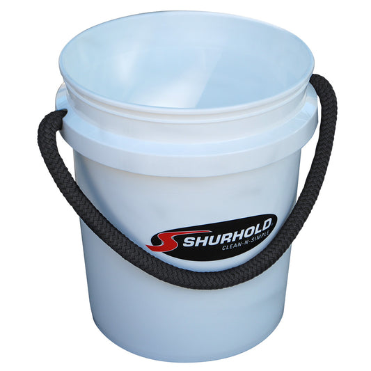 Shurhold Worlds Best Cubo con asa de cuerda - 5 galones - Blanco [2451]