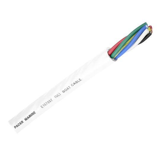 Cable Pacer redondo de 6 conductores - Por pie - 16/6 AWG - Negro, Marrón, Rojo, Verde, Azul Blanco [WR16/6-FT]