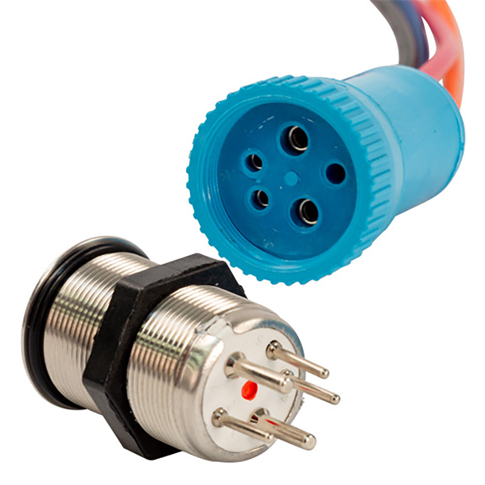 Interruptor de botón pulsador Bluewater de 22 mm - Contacto de navegación/Anc - LED azul/verde/rojo - Cable de 1' [9059-3114-1]