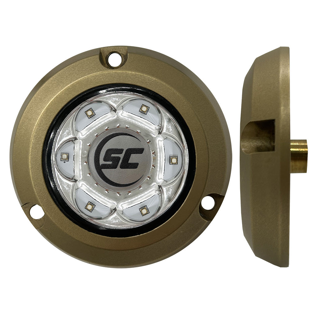 Luz subacuática de montaje en superficie de bronce serie Shadow-Caster SC2 - Gran blanco [SC2-GW-BZSM]