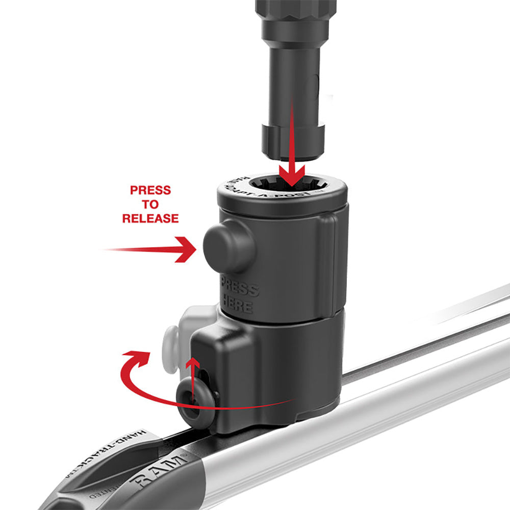 RAM Mount RAM Tube Jr. Holder w/Universal Adapt-A-Post Track Base - 4" Post [RAP-390-SSAAPUTU]