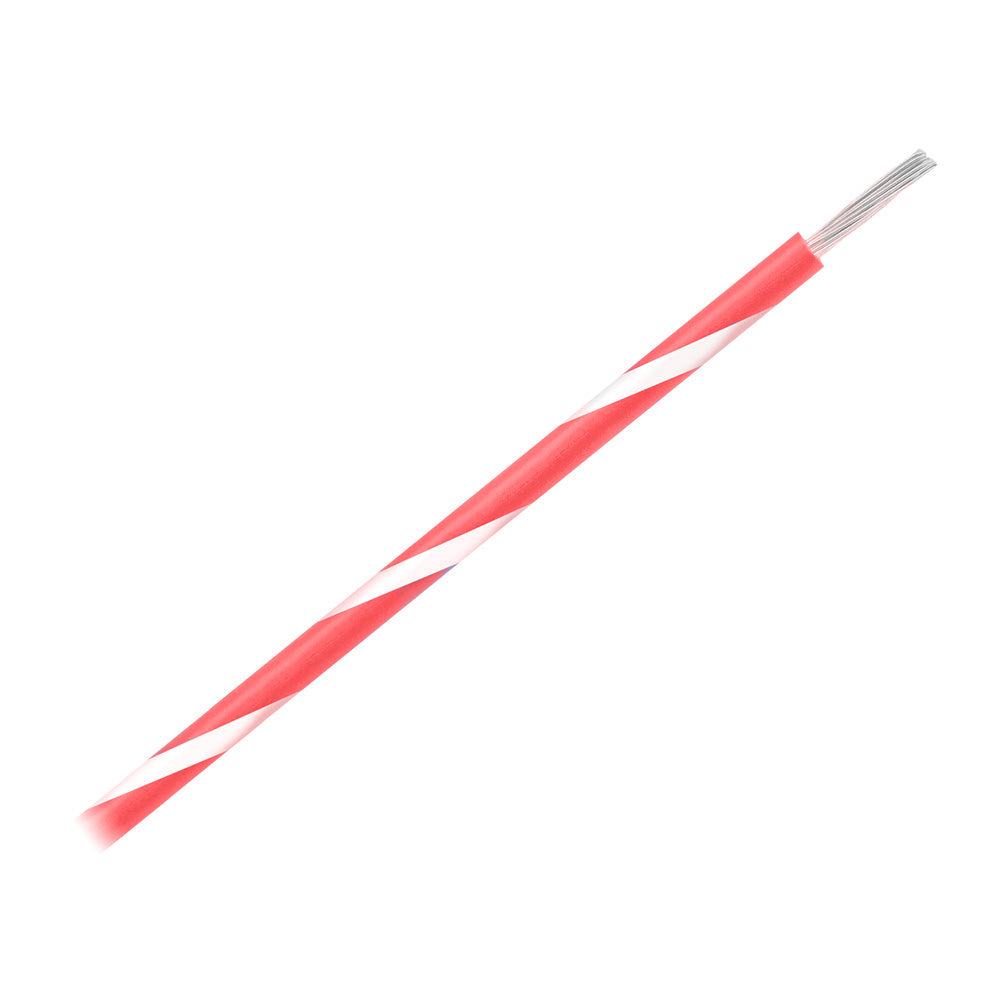 Pacer 14 AWG Gauge Striped Marine Wire 500' Spool - Red w/White Stripe [WUL14RD-9-500]