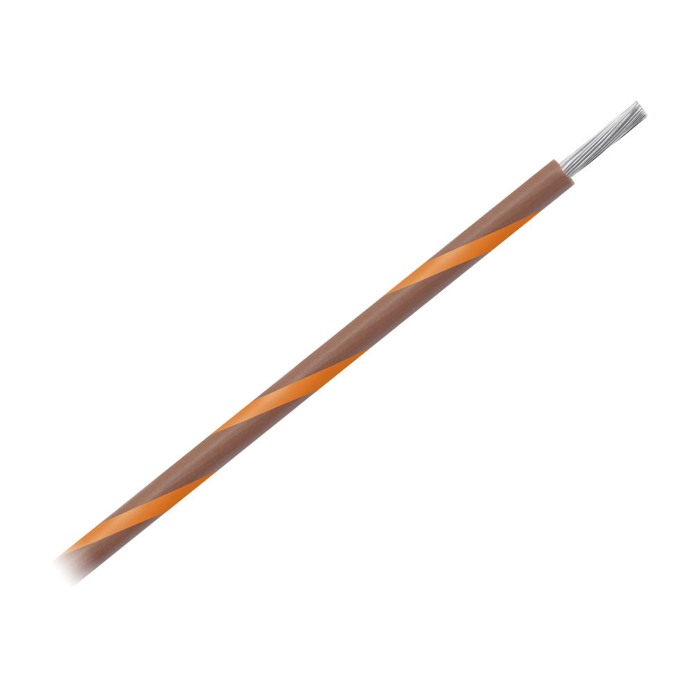 Pacer 14 AWG Gauge Striped Marine Wire 500' Spool - Brown w/Orange Stripe [WUL14BR-3-500]