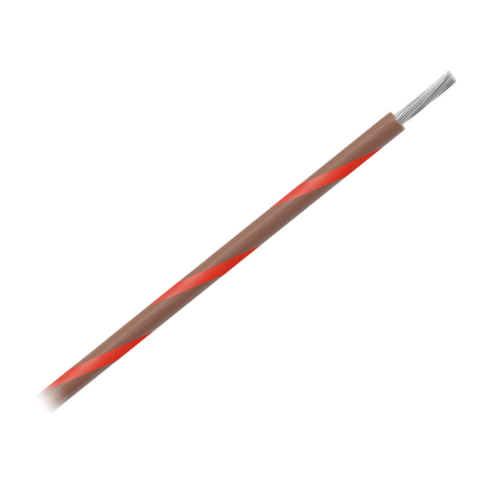 Pacer 14 AWG Gauge Striped Marine Wire 500' Spool - Brown w/Red Stripe [WUL14BR-2-500]
