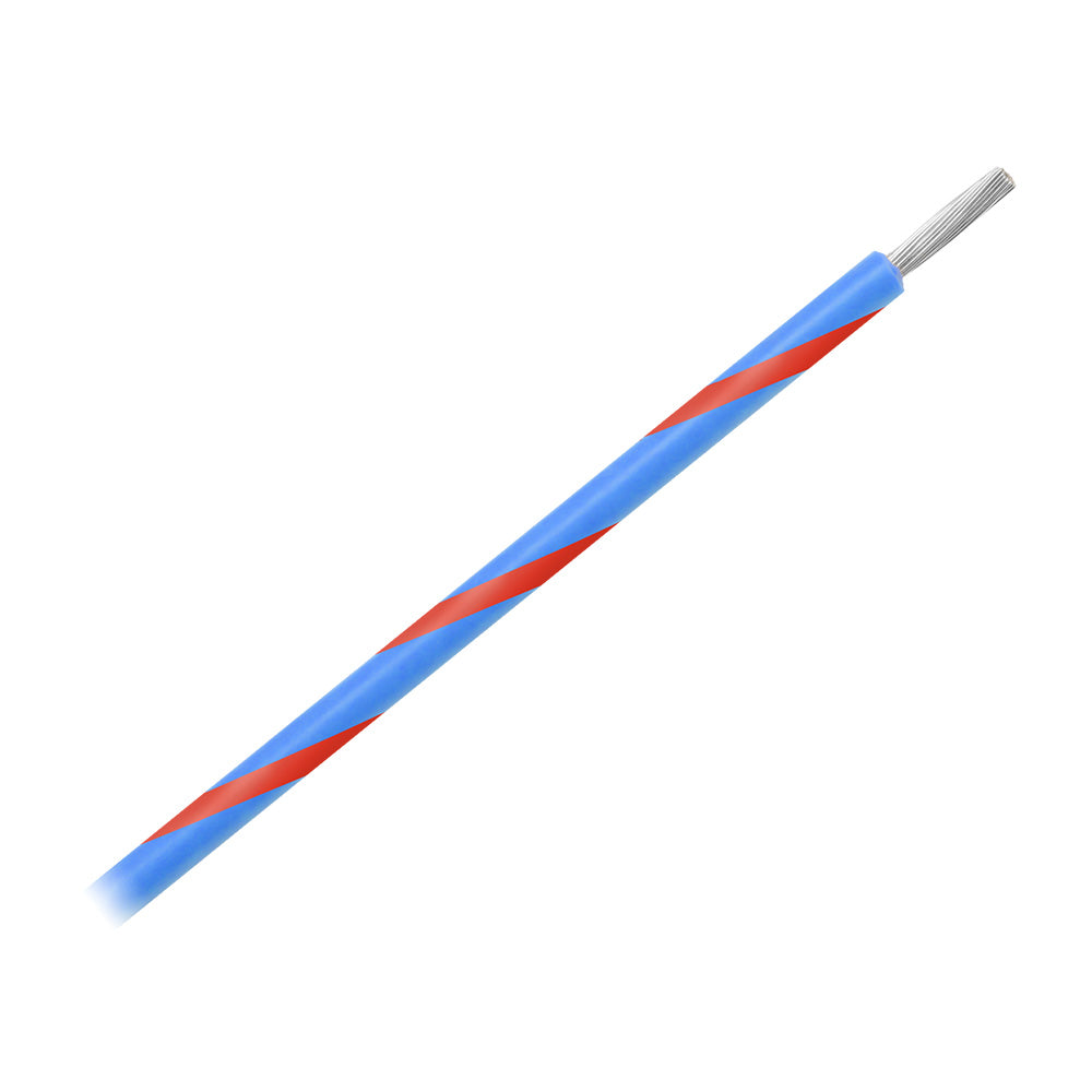 Pacer 14 AWG Gauge Striped Marine Wire 500' Spool - Blue w/Red Stripe [WUL14BL-2-500]