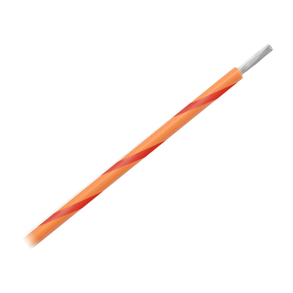 Pacer 14 AWG Gauge Striped Marine Wire 500' Spool - Orange w/Red Stripe [WUL14OR-2-500]