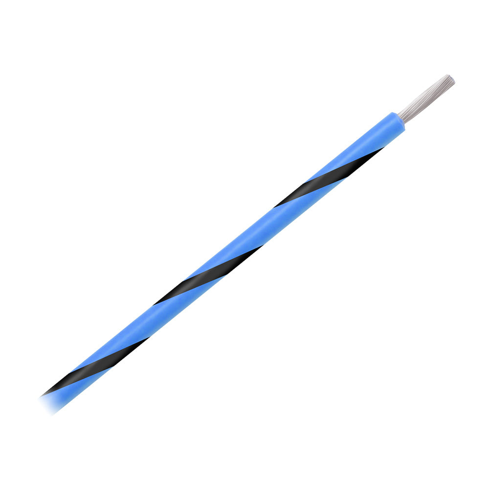 Pacer 14 AWG Gauge Striped Marine Wire 500' Spool - Blue w/Black Stripe [WUL14BL-0-500]