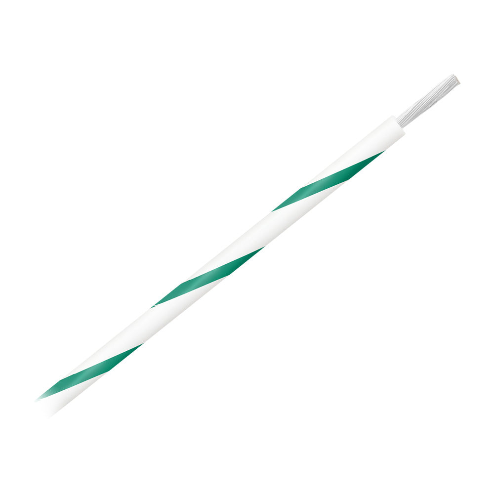 Pacer 14 AWG Gauge Striped Marine Wire 500' Spool - White w/Green Stripe [WUL14WH-5-500]