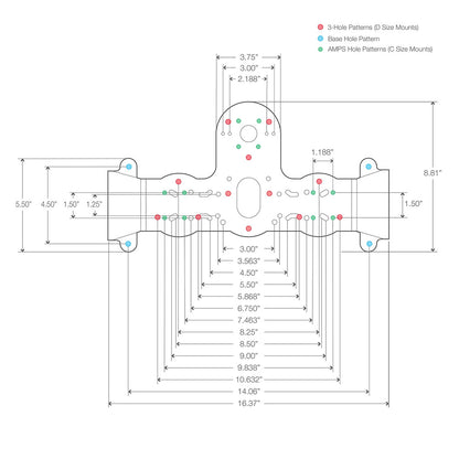 RAM Mount RAM Fishfinder Deck Kit w/Single Marine Electronic Mount [RAM-FF1-D-115]