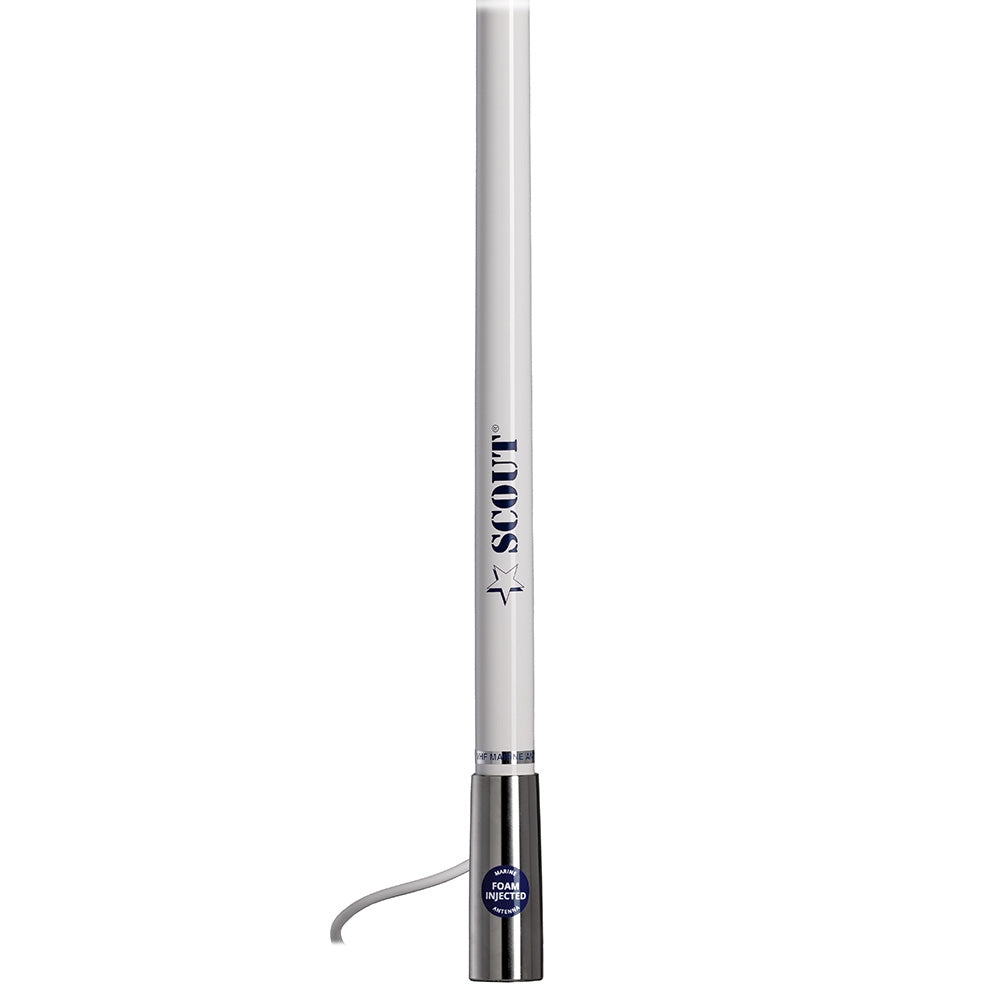 Scout Titan Series 4' White VHF Antenna 3dB Stainless Steel Ferule w/5M RG-58 Includes PL-259 [PF AN NVHF00044T]