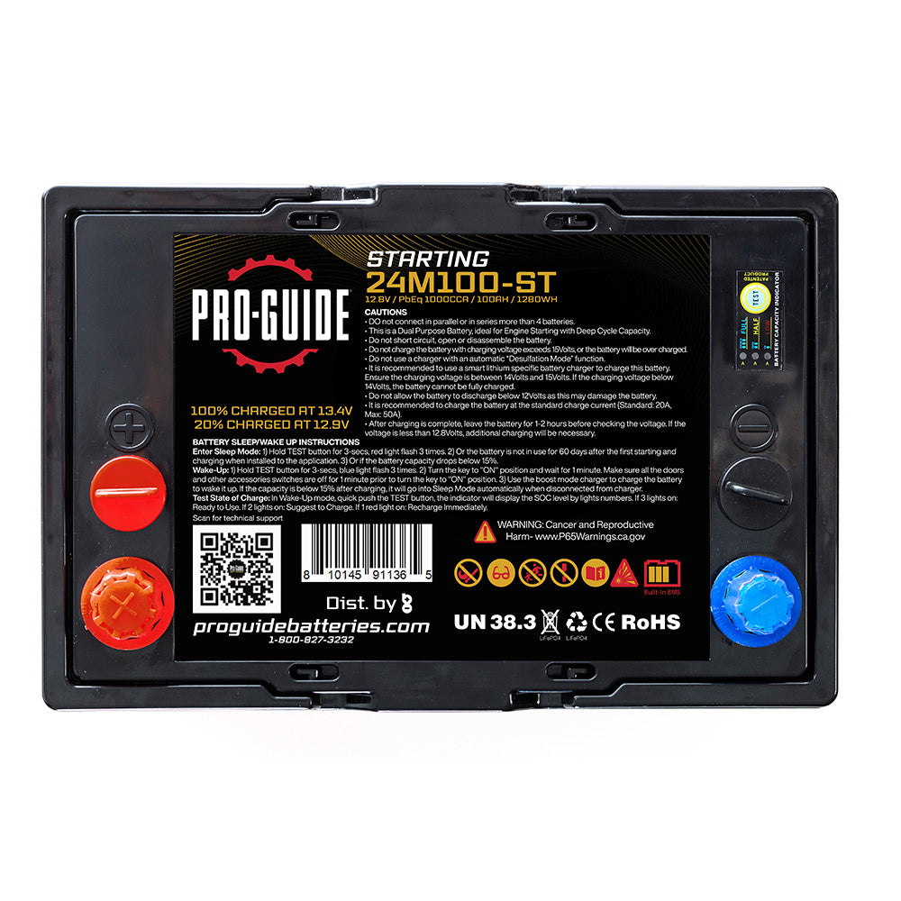 Pro-Guide Signature Series Lithium Starting Battery - 12V - 100AH - Group 24 [24M100-ST]