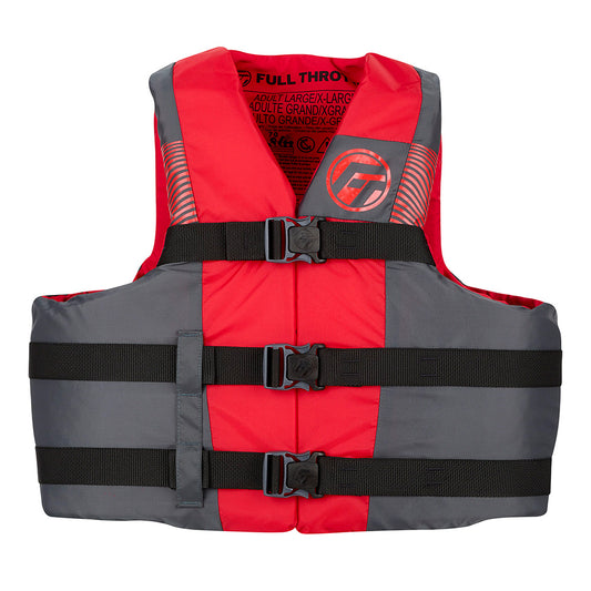 Full Throttle Adult Nylon Life Jacket - S/M - Black/Red [112200-100-030-26]