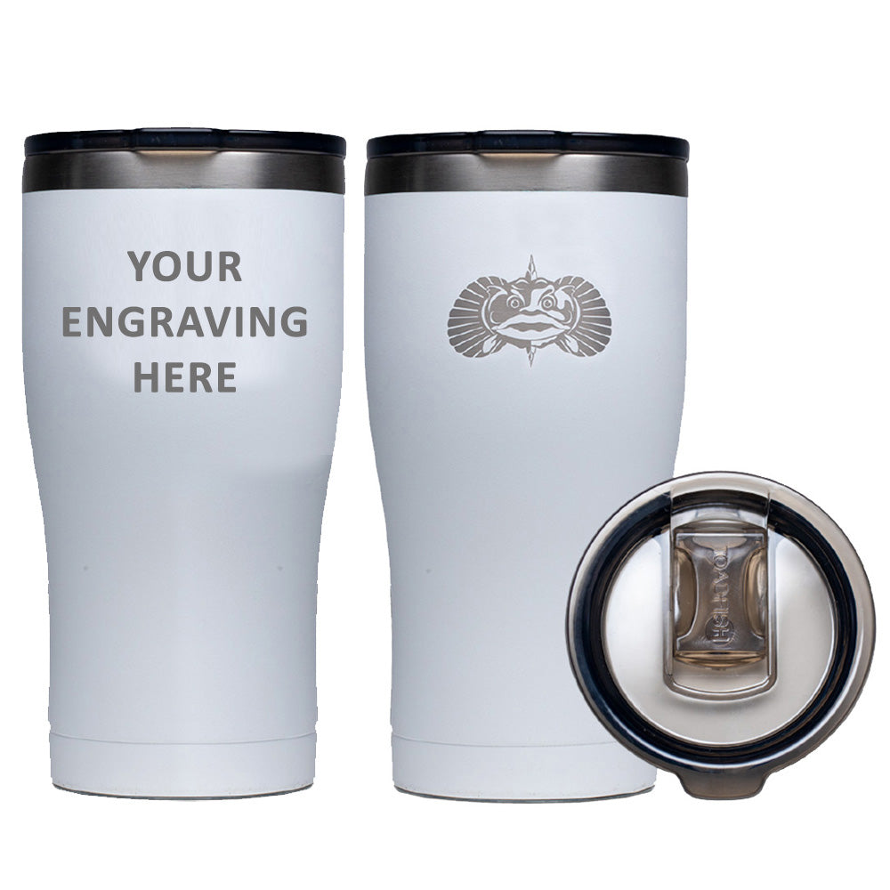 Toadfish Custom Engraved Non-Tipping 20oz Tumbler - White *Minimum Order Quantity of 25 [TFNOTIP200ZTUM-ENGRAVING-WHITE]