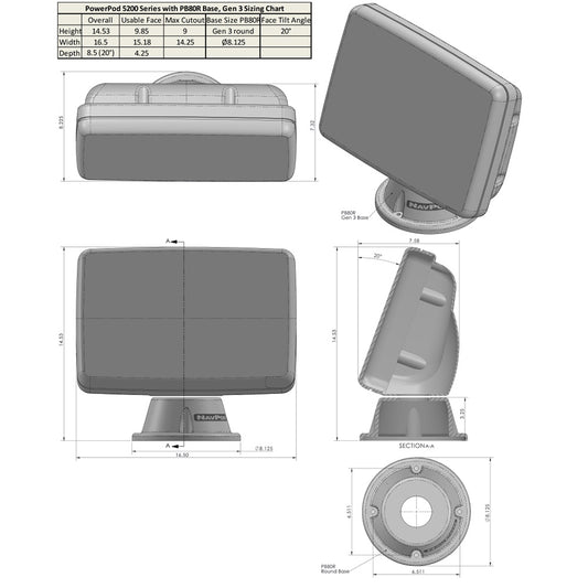 NavPod PowerPod Pre-Cut f/Garmin GPSMAP 9013/9013xsv/9213/9213xsv [PP5200-22]