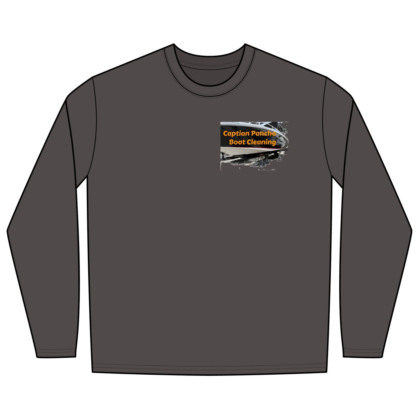 Boat Service Long Sleeve Tee — 'Boat Service Nashville, TN' Sunset Back Graphic