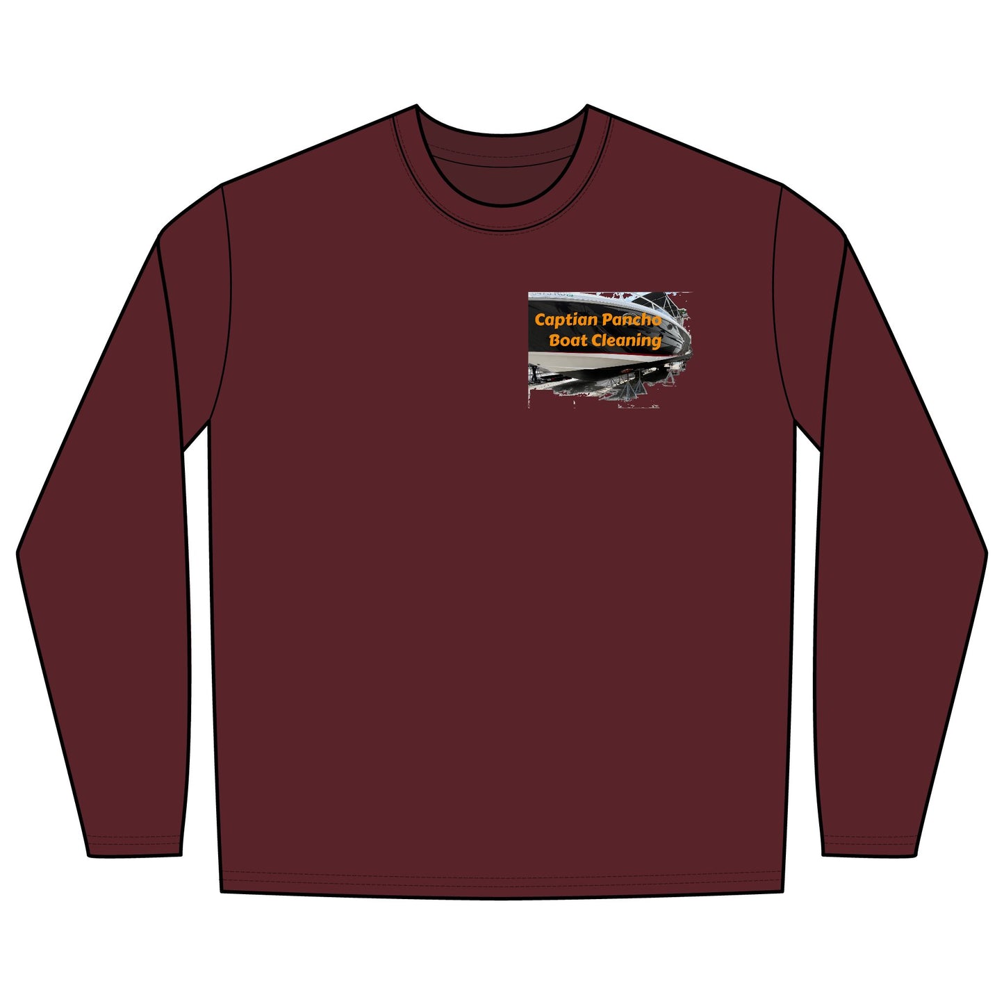Boat Service Long Sleeve Tee — 'Boat Service Nashville, TN' Sunset Back Graphic