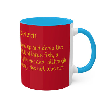 Hawkeye Marine - John 21:11 Colorful Mugs, 11oz