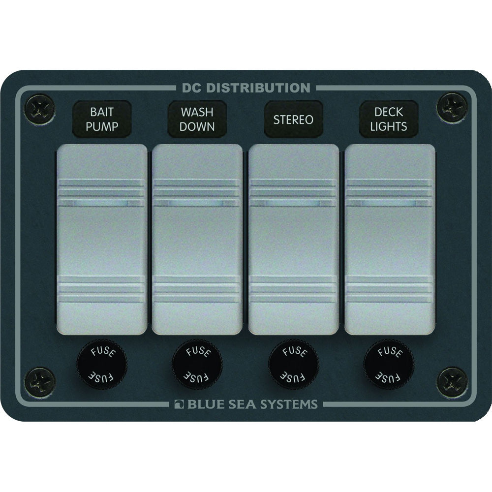 Blue Sea 8262 Panel impermeable de 4 posiciones - Gris pizarra [8262]
