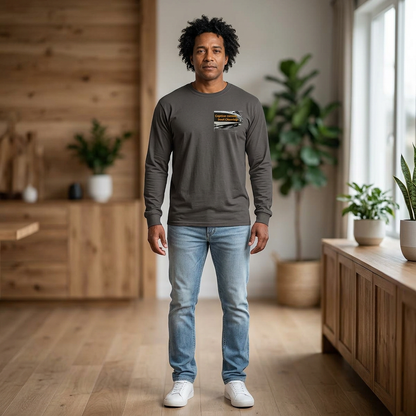 Boat Service Long Sleeve Tee — 'Boat Service Nashville, TN' Sunset Back Graphic
