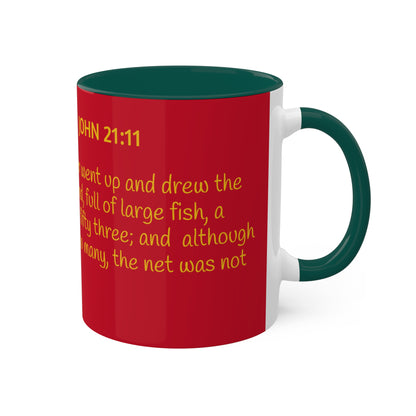 Hawkeye Marine - John 21:11 Colorful Mugs, 11oz