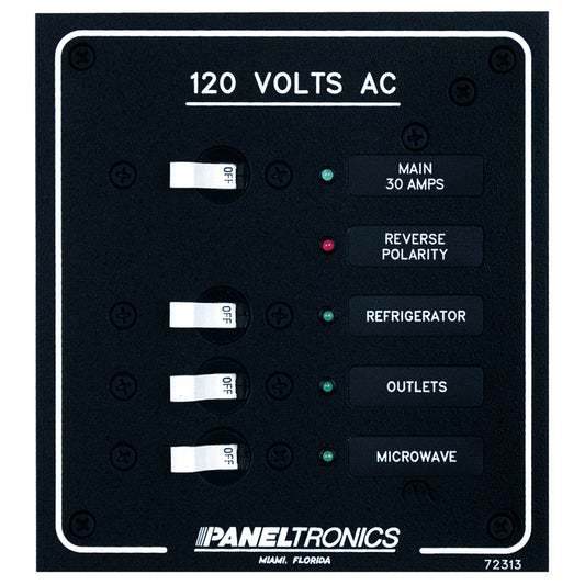 Panel de disyuntores y principal de CA estándar de 3 posiciones Paneltronics con LED [9972313B]