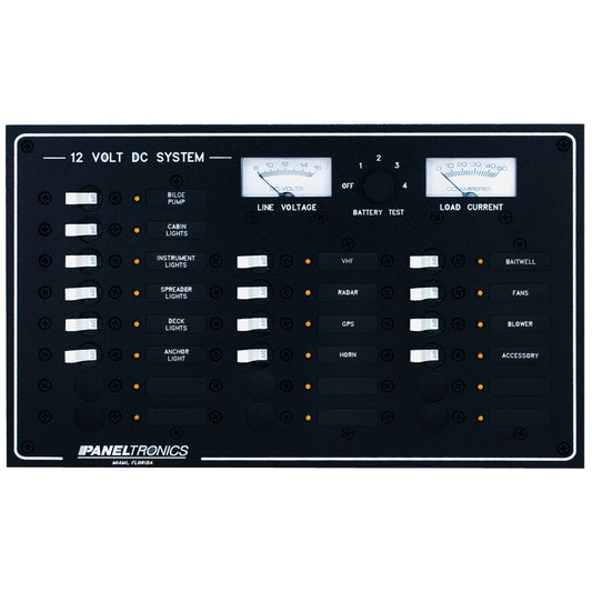 Panel y medidor de interruptores de CC estándar de 20 posiciones Paneltronics [9973210B]