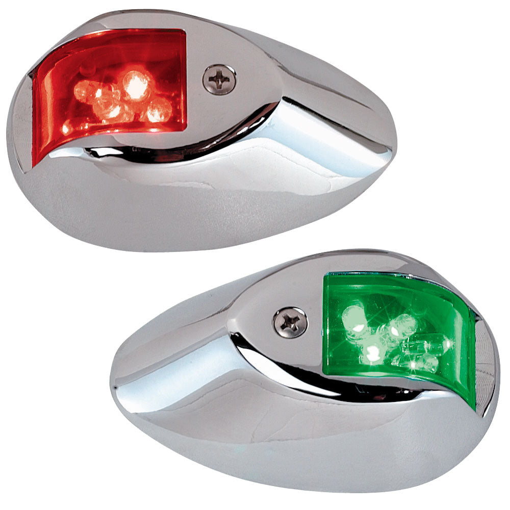 Luces laterales LED Perko - Rojo/Verde - 12 V - Carcasa cromada [0602DP1CHR]