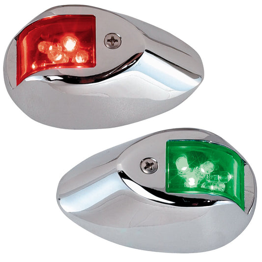 Luces laterales LED Perko - Rojo/Verde - 12 V - Carcasa cromada [0602DP1CHR]