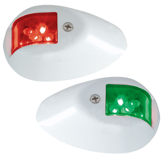 Luces laterales LED Perko - Rojo/Verde - 12 V - Carcasa recubierta de epoxi blanco [0602DP1WHT]