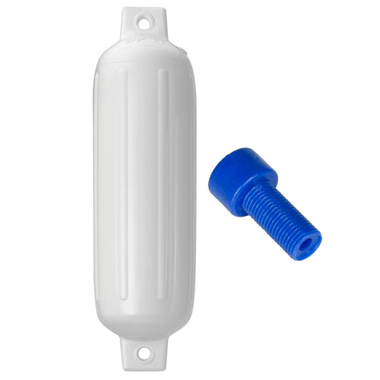 Polyform G-3 Twin Eye Fender 5.5" x 19" - White w/Adapter [G-3 WHITE W/AIR ADAPTER]