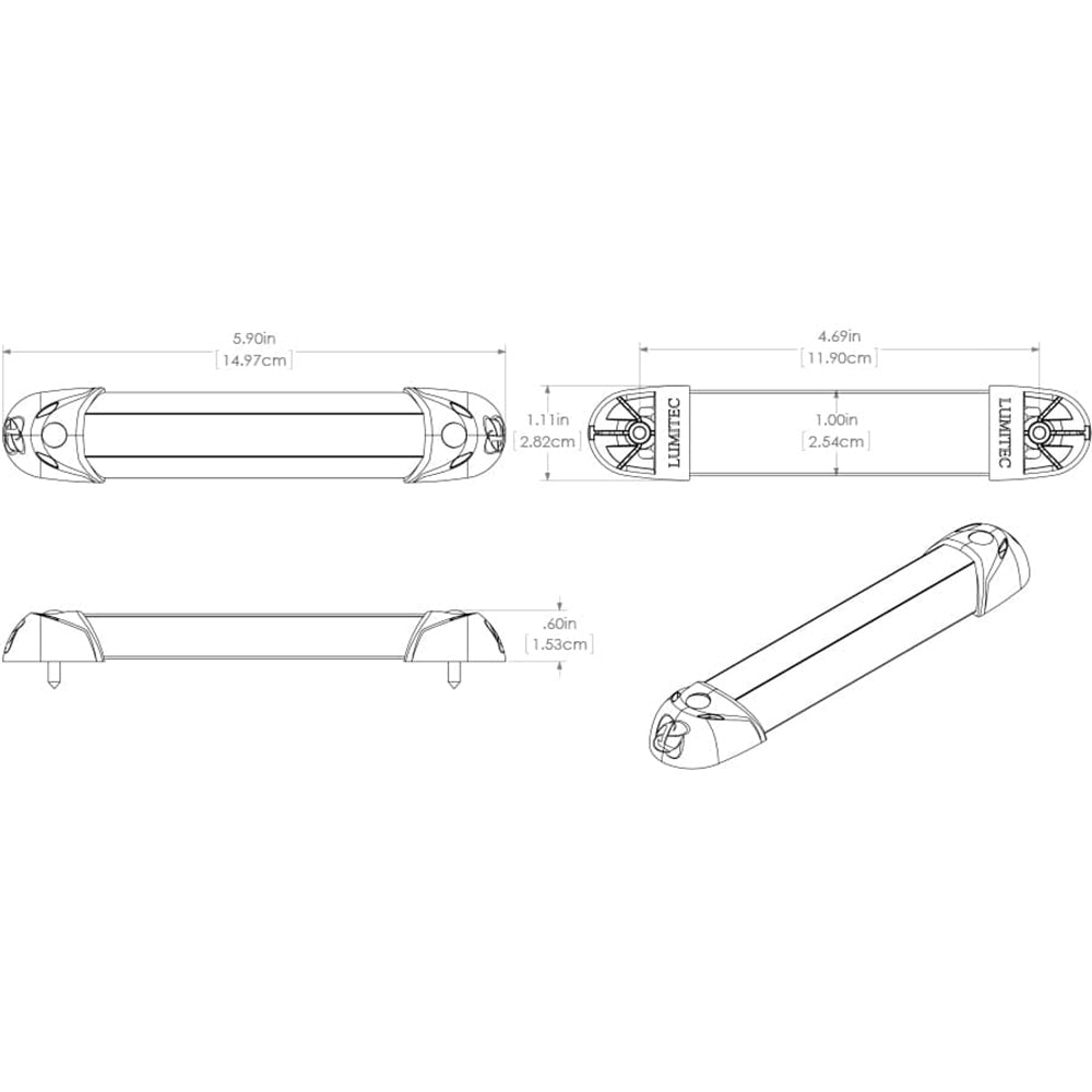 Luz Lumitec MiniRail2 de 6" - Blanca sin atenuación [101078]