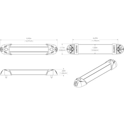 Luz Lumitec MiniRail2 de 6" - Blanca sin atenuación [101078]